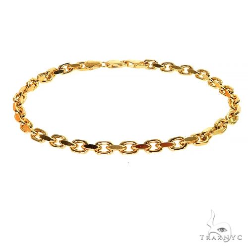 14k Yellow Gold Solid Anchor Link Diamond Cut Bracelet 4.7mm 8 inches 70439 - Image 1