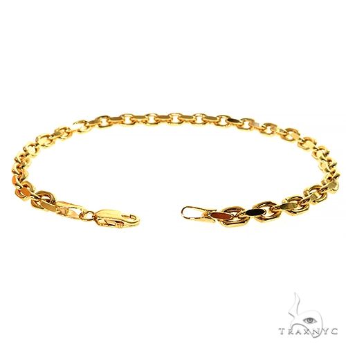 14k Yellow Gold Solid Anchor Link Diamond Cut Bracelet 4.7mm 8 inches 70439 - Image 2
