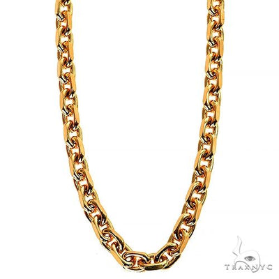 14k Yellow Gold Solid Anchor Link Diamond Cut Chain 4mm 22 inches 69616 - Image 1