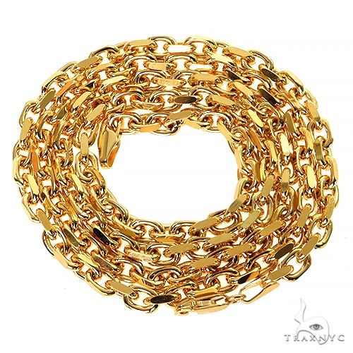 14k Yellow Gold Solid Anchor Link Diamond Cut Chain 4mm 22 inches 69616 - Image 3