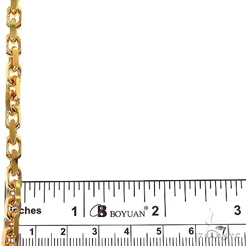 14k Yellow Gold Solid Anchor Link Diamond Cut Chain 5mm 18 inches 70121 - Image 5