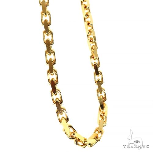 14k Yellow Gold Solid Anchor Link Diamond Cut Chain 5mm 22 inches 69618 - Image 2