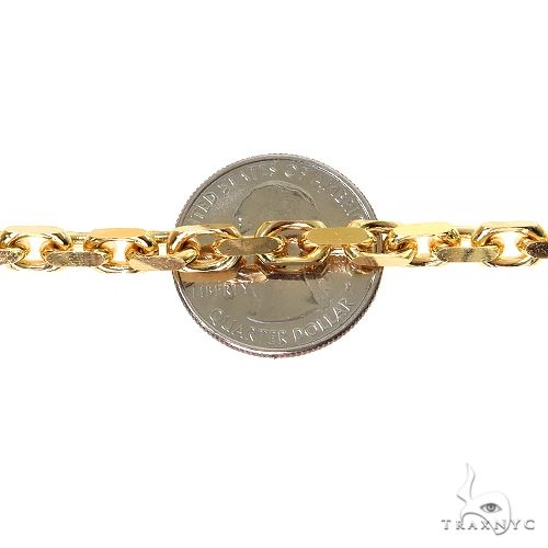 14k Yellow Gold Solid Anchor Link Diamond Cut Chain 5mm 22 inches 69618 - Image 4