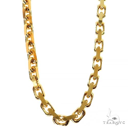 14k Yellow Gold Solid Anchor Link Diamond Cut Chain 5mm 24 inches 69617 - Image 1