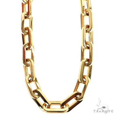 14K Yellow Gold Solid Anchor Link Chain 14mm