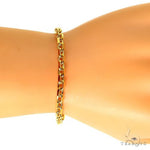 14k Yellow Gold Solid Anchor Link Diamond Cut Bracelet 4mm 8.5 inches 69613 - Image 5