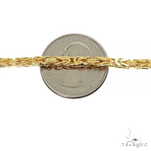 14k Yellow Gold Solid Byzantine link 3mm 20 inches 70142 - Image 3