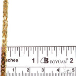 14k Yellow Gold Solid Byzantine link 4mm 20 inches 70127 - Image 4