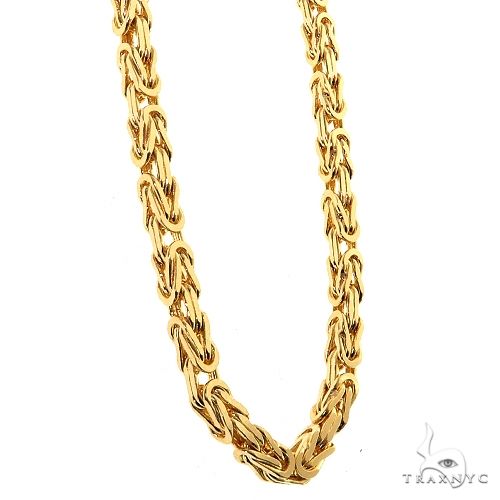 14k Yellow Gold Solid Byzantine link 5mm 22 inches 70130 | TraxNYC