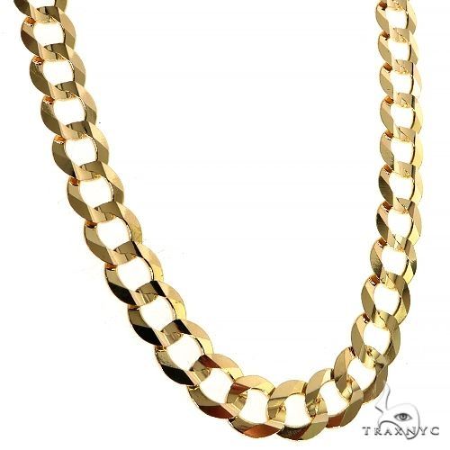 14k Yellow Gold Solid Curb Link Chain 20 Inches 7mm   34612 - Image 2