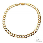 14k Yellow Gold Solid Curb Link Bracelet 3.6mm 10 Inches 70260 - Image 2