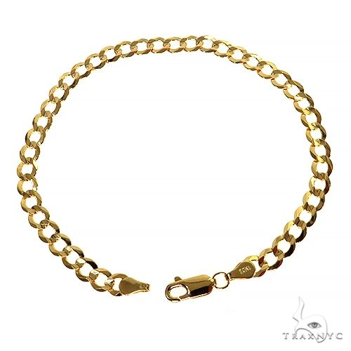 14k Yellow Gold Solid Curb Link Bracelet 3.6mm 8 Inches 70261 - Image 3