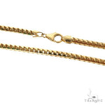 14k yellow gold solid Franco link chain, 4.6mm thickness, 24-inch men's necklace.