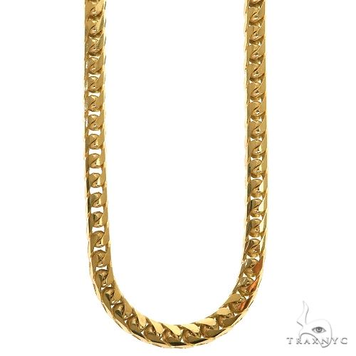 14k yellow gold solid Franco link chain, 5mm thickness, 24-inch length