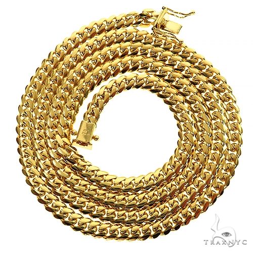 14k Gold Miami Cuban Link Chain 5mm 22in | TraxNYC