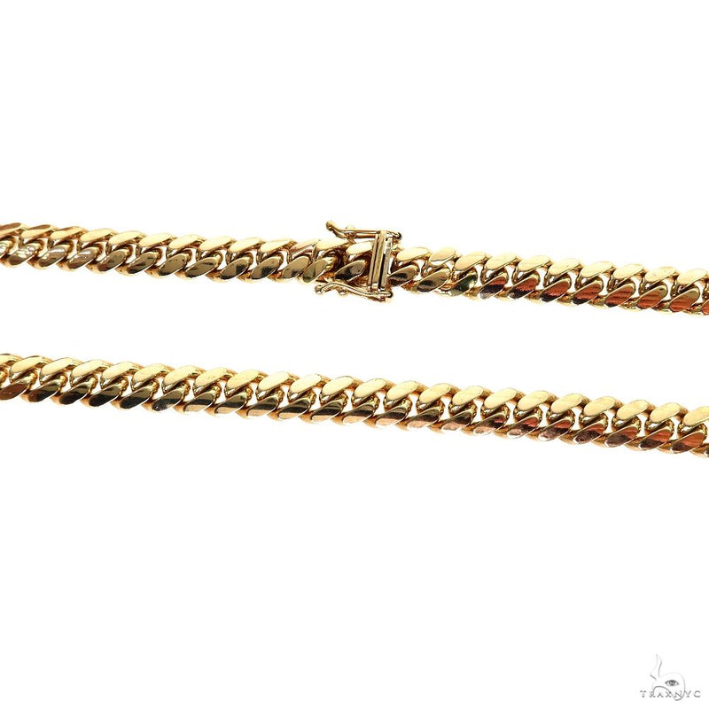 14k yellow gold Miami Cuban link chain, 22 inches long, 7mm wide, polished finish, photo 4 of 6