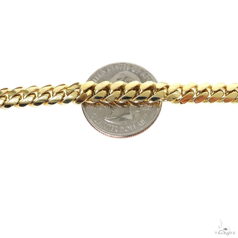 14k yellow gold Miami Cuban link chain, 22 inches long, 7mm wide, polished finish, photo 5 of 6