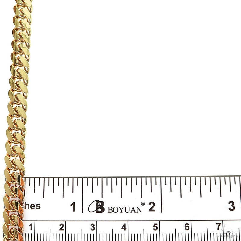 14k yellow gold Miami Cuban link chain, 22 inches long, 7mm wide, polished finish, photo 6 of 6