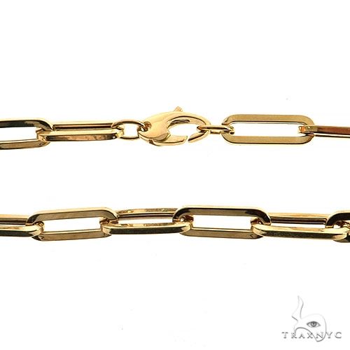 14k Yellow Gold Solid Paper Clip Link Chain 5.5mm 22 inches 70209 - Image 2