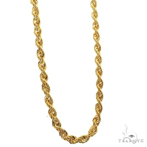 14k Yellow Gold Solid Rope Link Chain 3mm 18 inches 69502 - Image 2