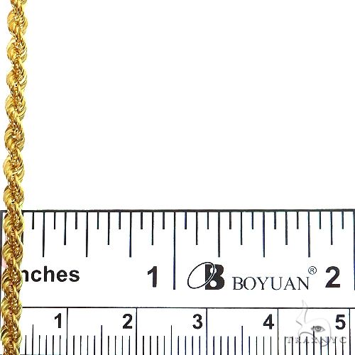 14k Yellow Gold Solid Rope Link Chain 3mm 18 inches 69502 - Image 6
