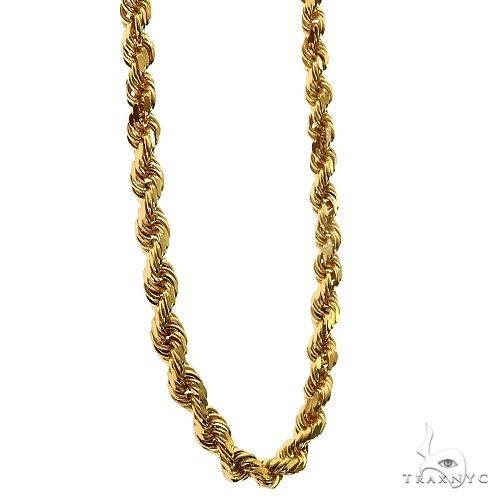 14k Yellow Gold Solid Rope Diamond Cut Link Chain 4mm 20 Inches 69863 - Image 2