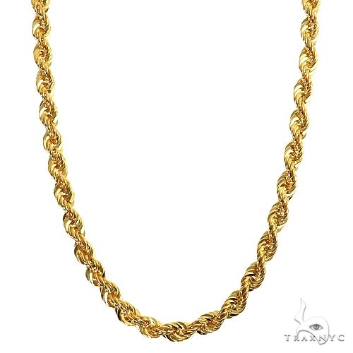 10K Yellow Gold Solid Rope Chain 3mm | TraxNYC