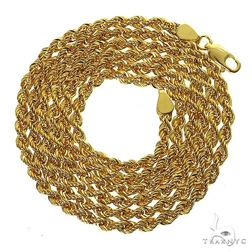 14k Yellow Gold Solid Rope chain 3mm 22 inches 69504 - Image 3