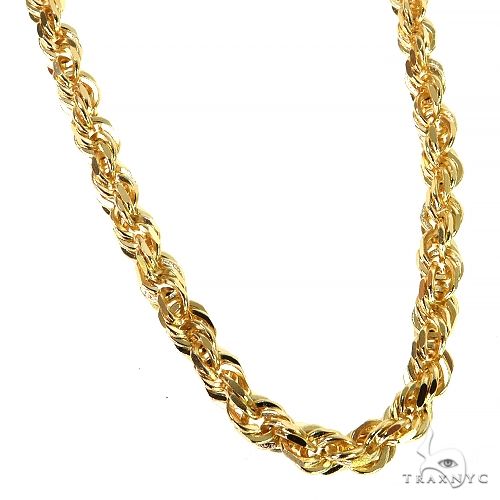 14k Yellow Gold Solid Rope chain 4.5mm 18 inches 70133 - Image 2