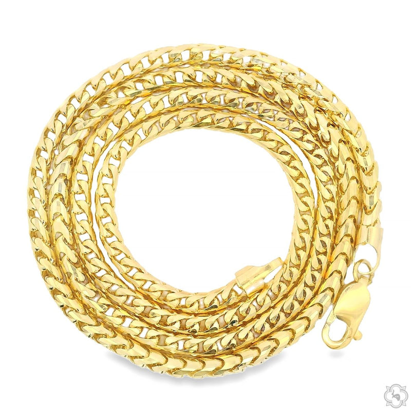 14k Yellow Gold Solid Round Franco Diamond Cut Link Chain 3mm 18 Inches 70722 - Image 4