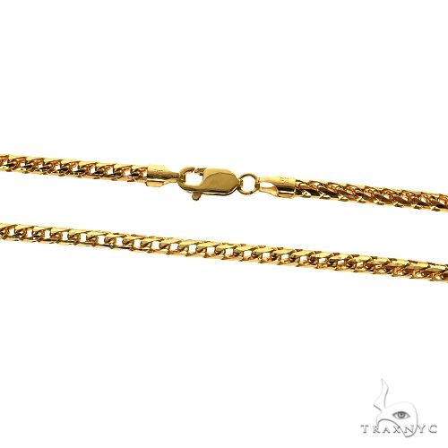 14k Yellow Gold Solid Round Franco Diamond Cut Link Chain 3mm 22 Inches 69860 - Image 4