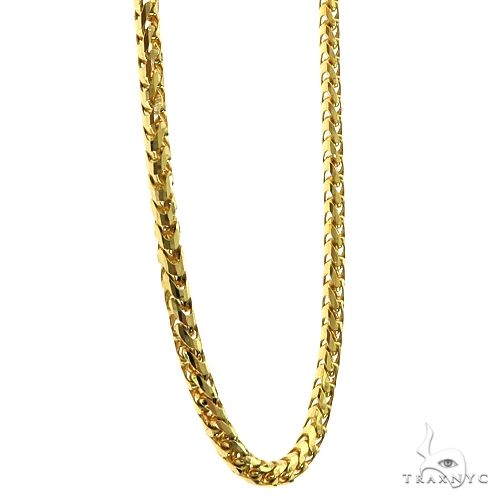 14k Yellow Gold Solid Round Franco Diamond Cut Link Chain 4 mm 24 Inches 70149 - Image 2