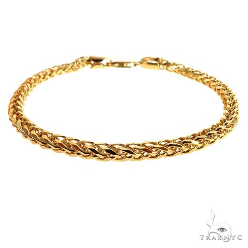 14k Yellow Gold Solid Thin Wheat Bracelet 3.5mm 8 inches   68269 - Image 1