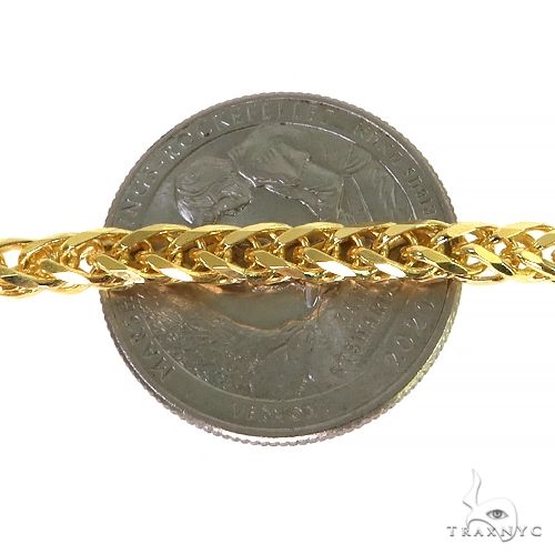 14k Yellow Gold Solid Thin Wheat Bracelet 3.5mm 8 inches   68269 - Image 4