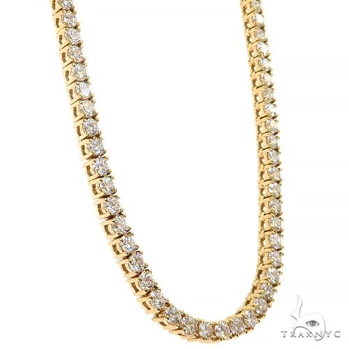 14k Yellow Gold Tennis chain 3mm 22 inches 69500 | TraxNYC