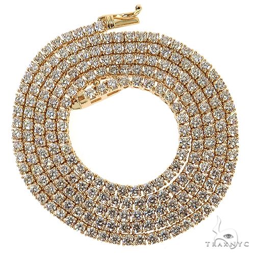 14k Yellow Gold Tennis chain 3mm 22 inches 69500 | TraxNYC