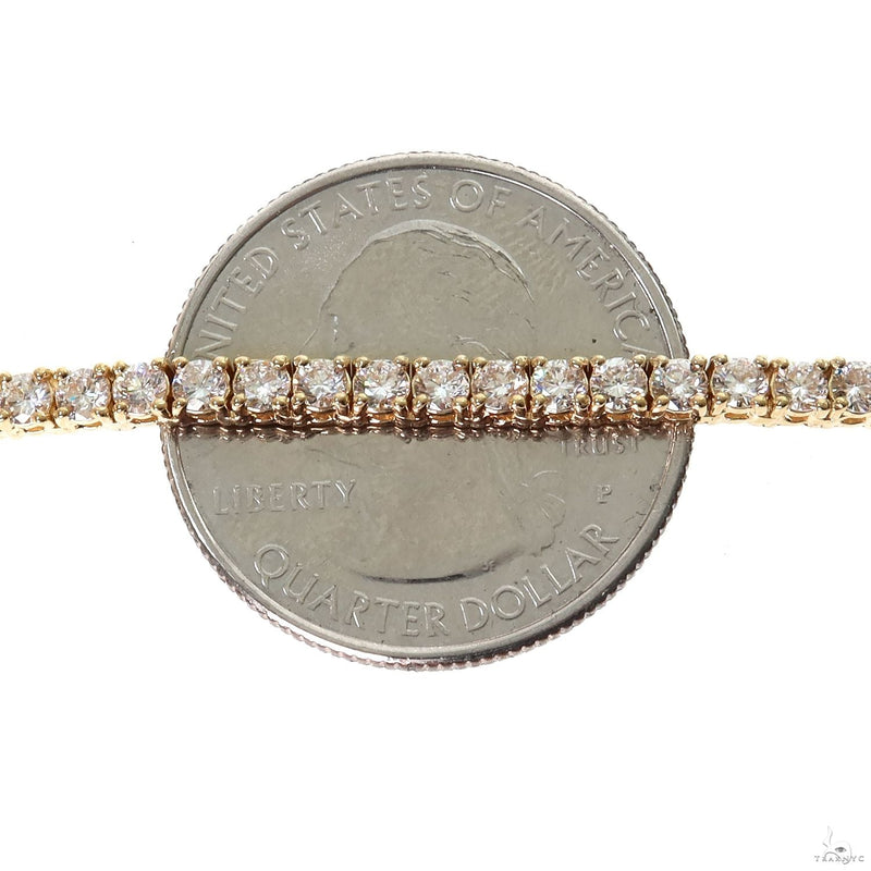 14k Yellow Gold Tennis chain 7pt 3.3mm 22 inches 69573 - Image 4