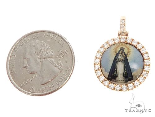 14k Yellow Gold Diamond Photo Pendant, photo 5 of 7