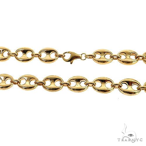 14k Yellow gold Lite Puffed Mariner chain 10mm 20 inches 68656 - Image 4