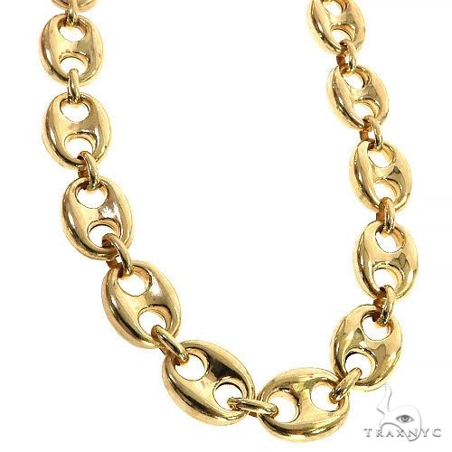 14k Yellow gold Lite Puffed Mariner chain 10mm 20 inches 68656 - Image 2