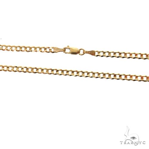 14k Yellow gold Solid Thin Curb chain 3.6mm 16 inches 69522 - Image 4