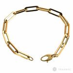 14k Yellow Gold Hollow Paperclip bracelet 5.8mm 7.5 inches   68347