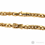 14k Yellow Gold Solid Greek Key link chain 36 inches 8.5mm.