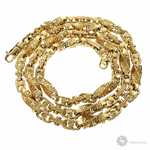 14k Yellow Gold Solid Greek Key link chain 36 inches 8.5mm.