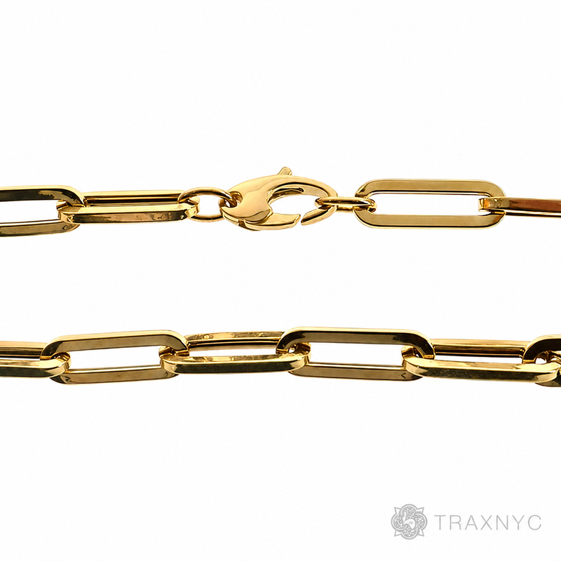 14k Yellow Gold Solid Paper Clip Link Chain 4.8mm 22 inches, photo 2 of 4