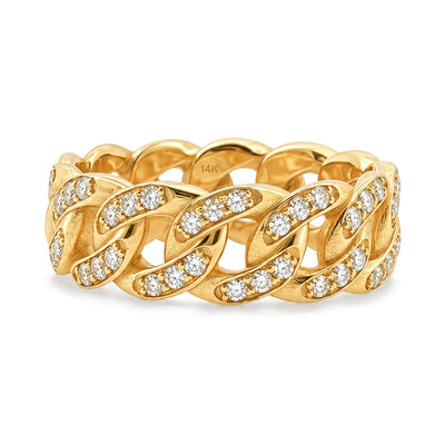 14k Gold Diamond Miami Cuban Ring