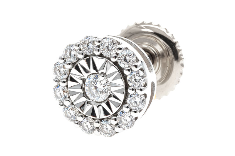 14k Gold Diamond Earrings, view 4
