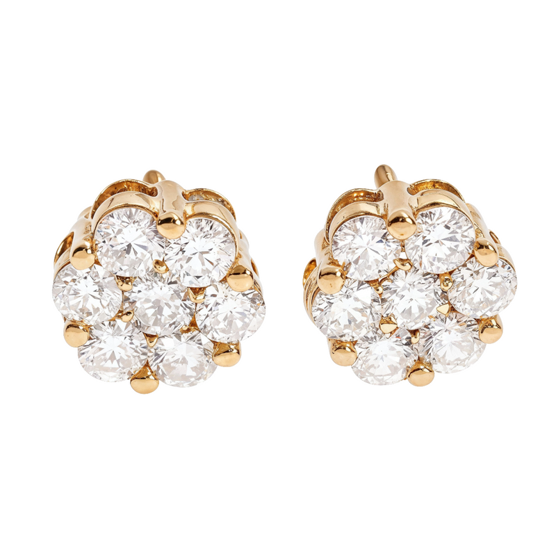 18K Yellow Gold VS Floweret Studs 65015