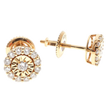 14k Gold Diamond Stud Earrings 64824