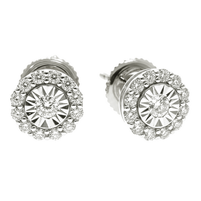 14k Gold Diamond Stud Earrings 64824